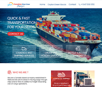 shipping line website mockup