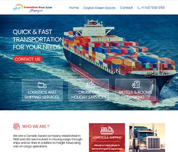 shipping line web site visual